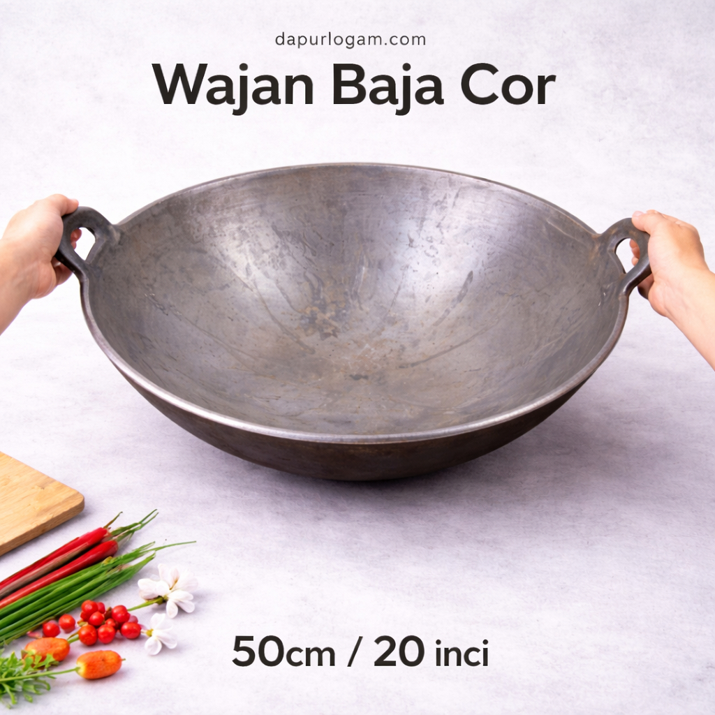 WAJAN BAJA COR 20" 50CM/ WAJAN KUALI BAJA/ WOK BESI COR/ WAJAN JUMBO / KUALI WOK WAJAN BAJA