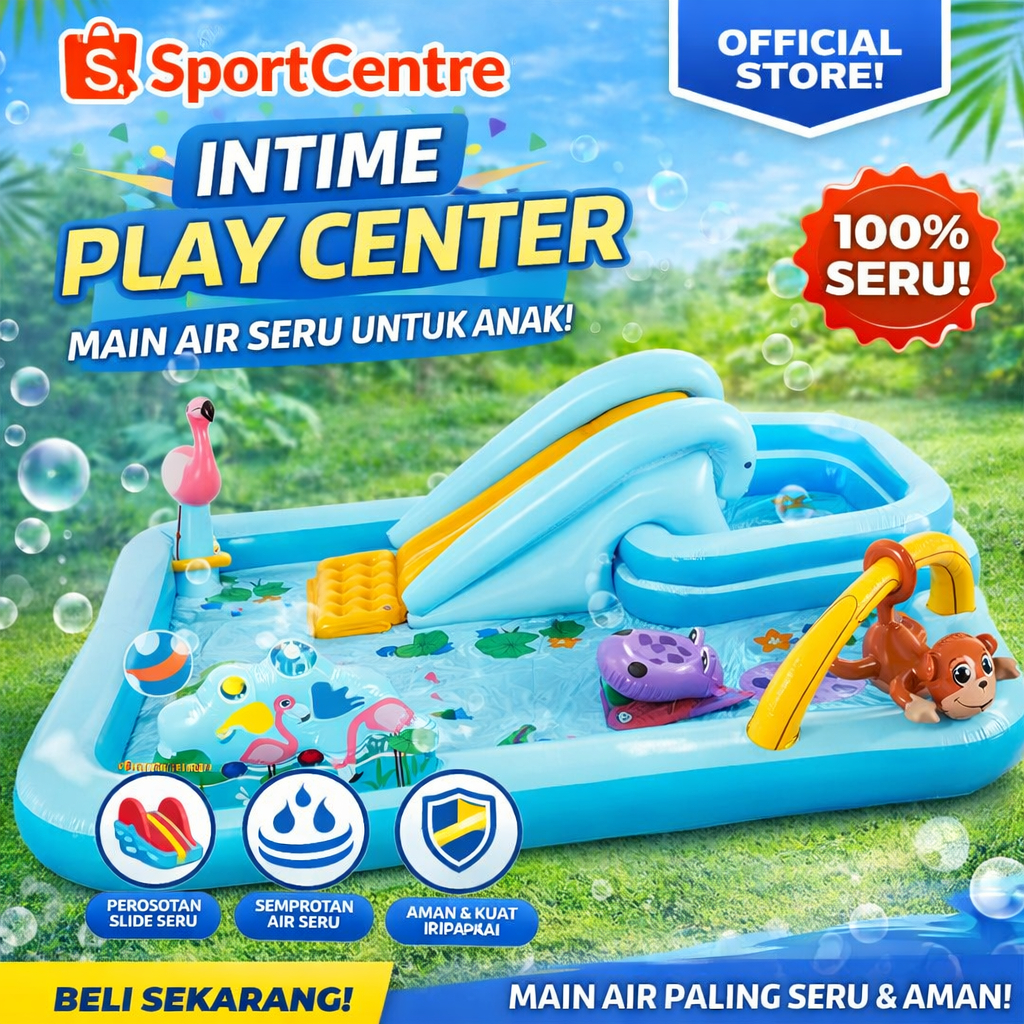 intex 57161 - Kolam Renang Perosotan Jungle Adventure Play Center intex