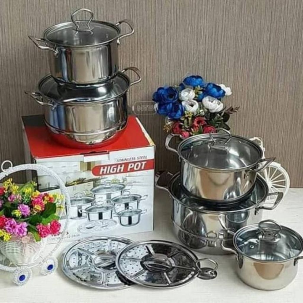 high pot/ panci set 5pcs + steamer