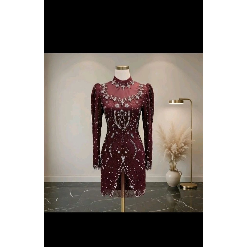 kebaya wisuda lamaran mewah bahan brokat chantily premium