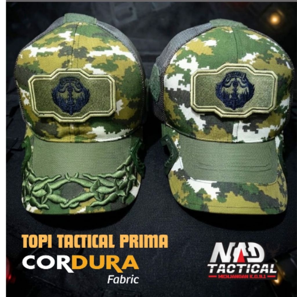 Topi Tactical Kopassus Cordura loreng prima dan MCB
