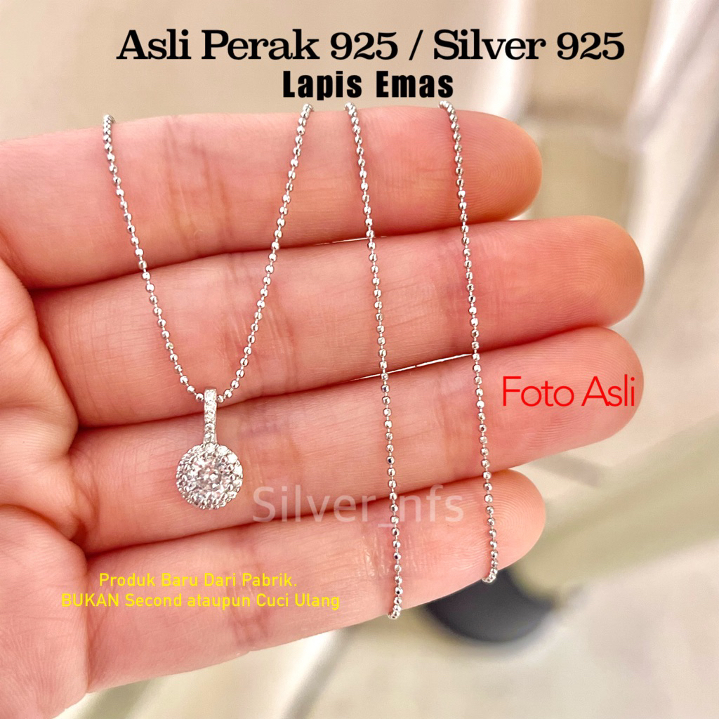 Kalung Asli Perak 925 Lapis Mas Putih Kalung Wanita Silver 925 Kalung Perak 925 Liontin Perak 925