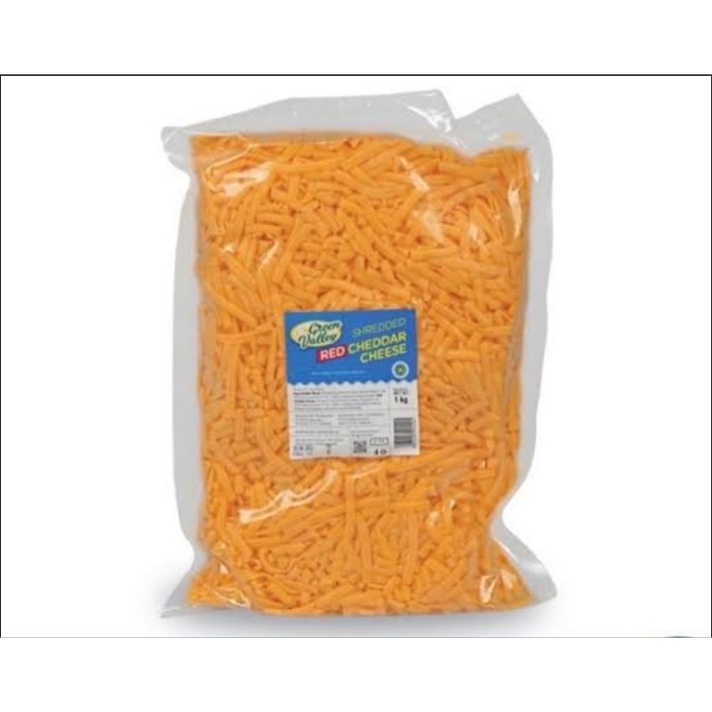 Green Valley Shredded Red Cheddar Cheese / Keju Cheddar Parut