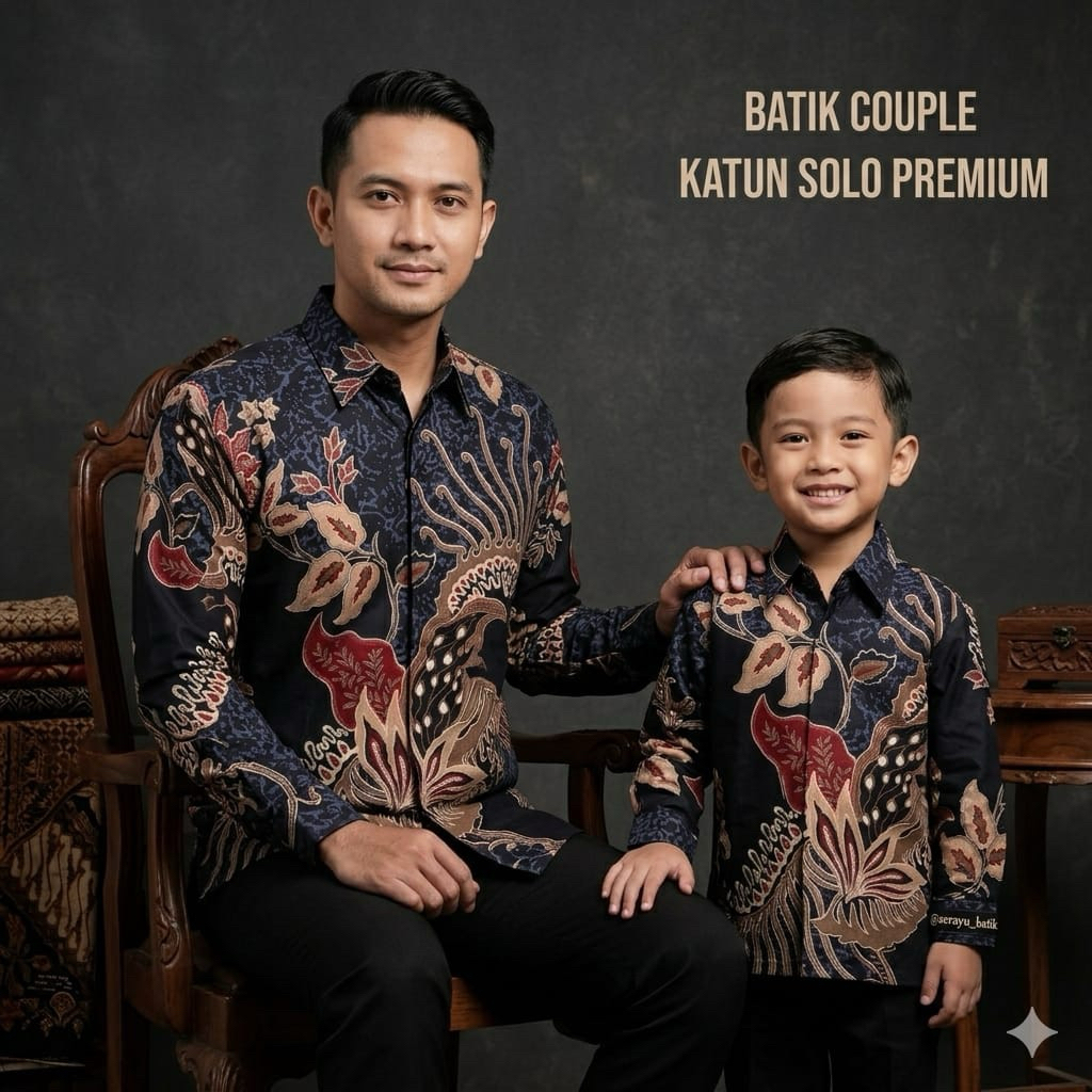Batik Couple Ayah Dan Anak Motif Terbaru Mewah Elegan Katun Solo Premium Couple Ayah Anak