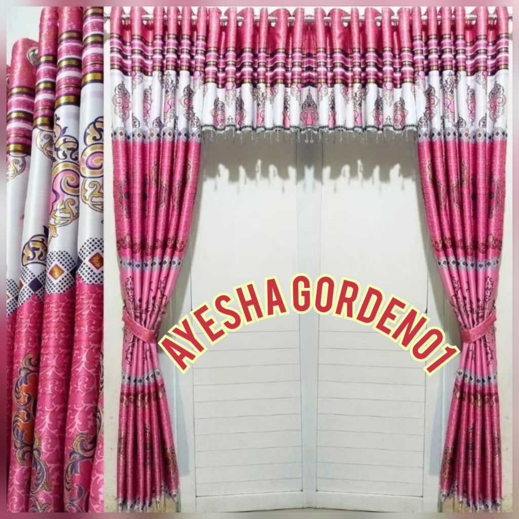 Gorden Jendela Satu Set Lengkap Dengan Poni Atas Pintu