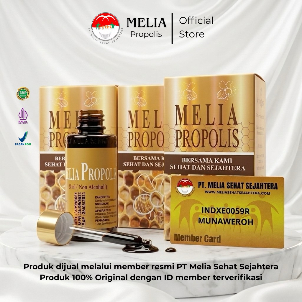 Paket Hemat Melia Propolis 55ml (Isi 3 Botol) Original 100% | Propolis PT Melia Sehat Sejahtera | He