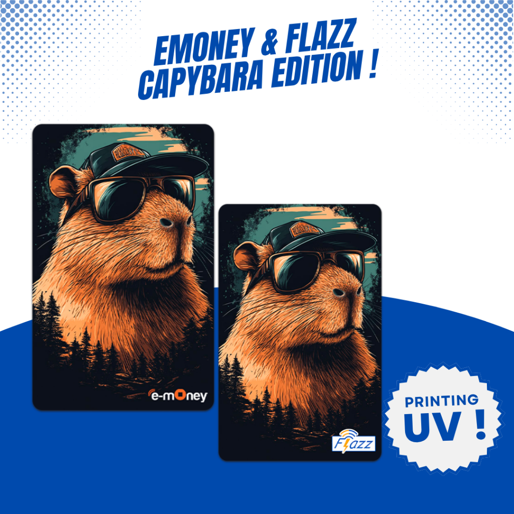 Custom Kartu Capibara - Support NFC - Kartu Emoney Flazz Gen 2 Support NFC