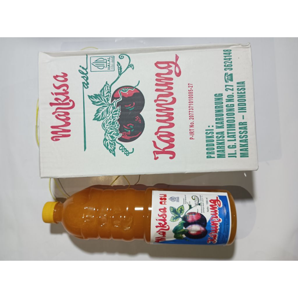 SIRUP BUAH MARKISA KARUNRUNG BESAR 1000 ML ( 1 LITER ) 1 BOTOL ASLI MAKASSAR