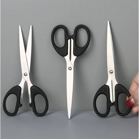 [AE] GUNTING HITAM SEDANG | Gunting Kertas Perlengkapan Sekolah Dan Kantor HItam Stainless steel Ser
