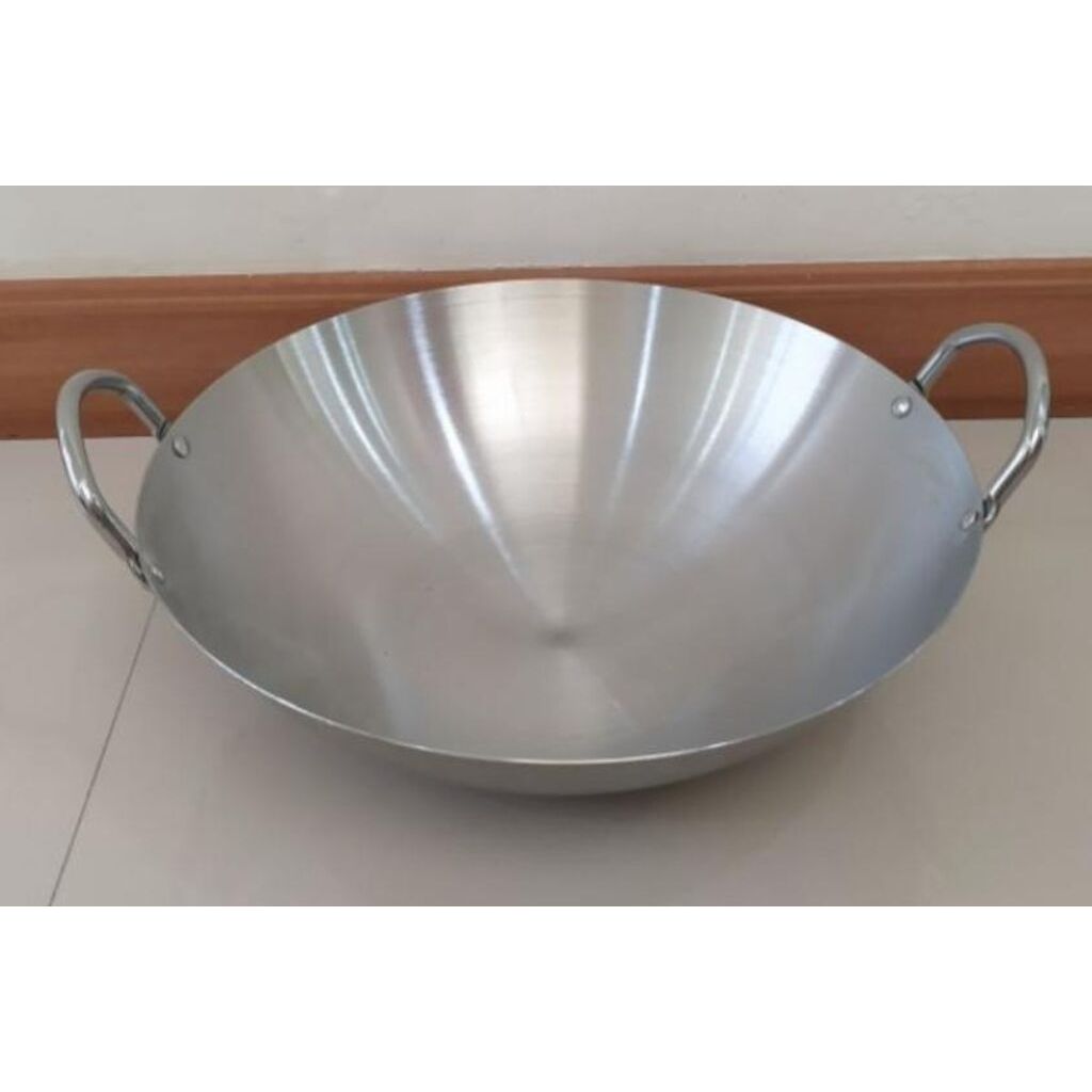 Wajan 50cm Baja Putih | Wajan Nasi Goreng Chinese Food Tebal Tahan Panas Besar