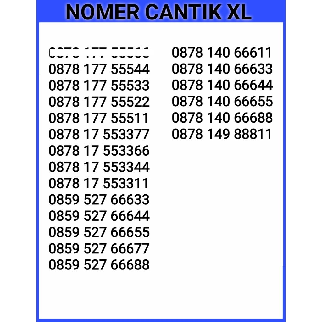 NOMER CANTIK KARTU PERDANA XL CANTIK MURAH COD