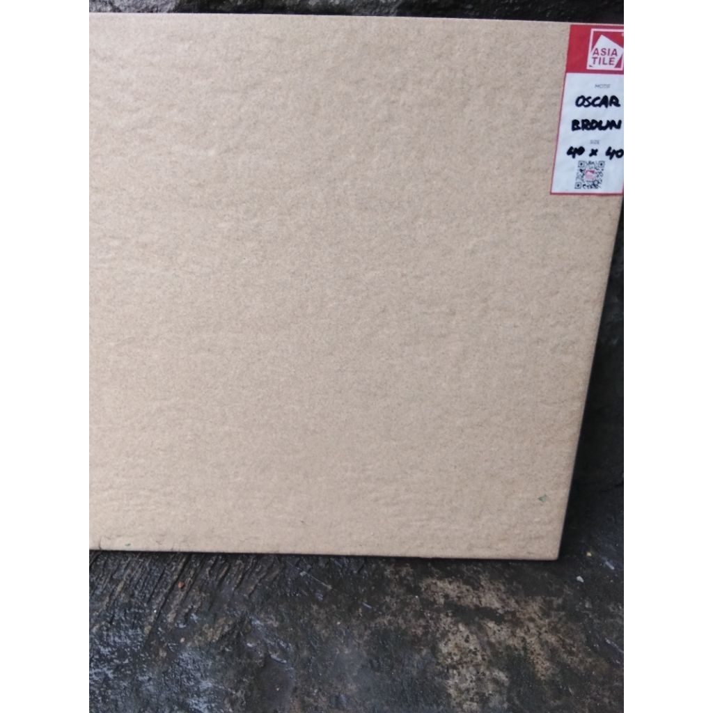 Asia Tile Oscar Brown 40x40 Matt - Keramik Garasi , Dapur Murah Meriah