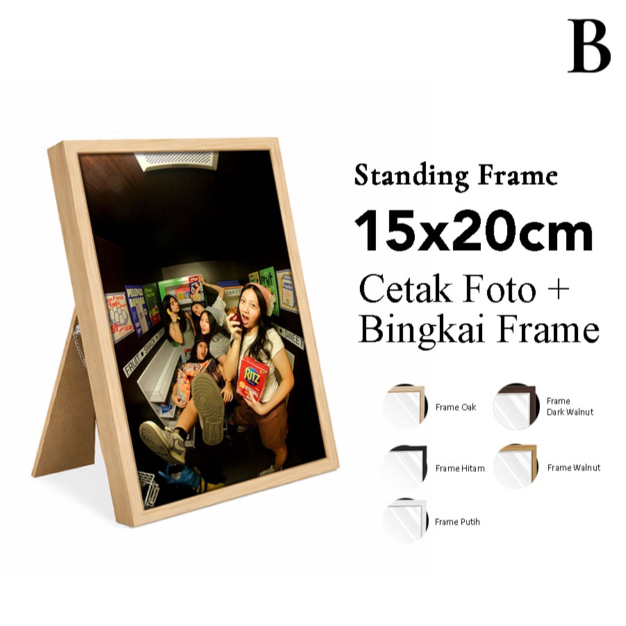 Bingkaimu Bingkai Custom Foto Standing Kayu Frame Meja Standing Kayu Pajangan Minimalis Estetik