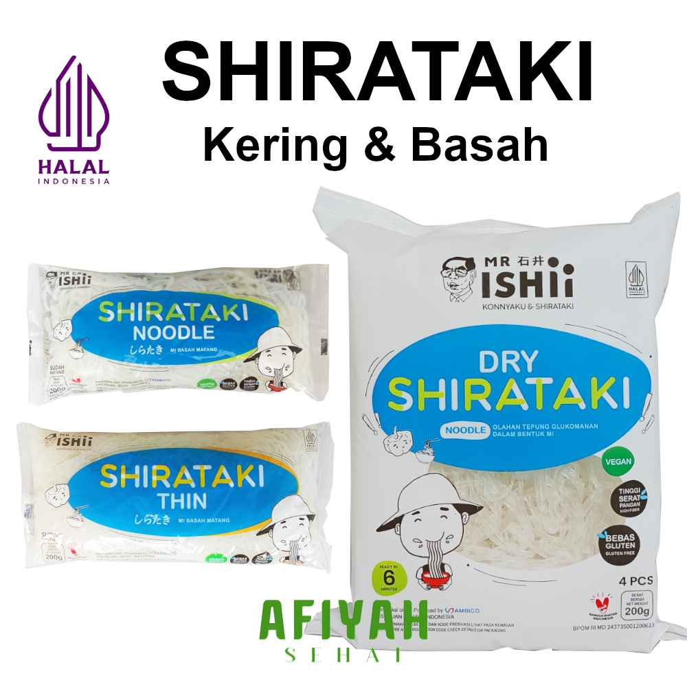 Mr. Ishii Shirataki Konjac Noodle – Mie Porang Kering dan Basah Konnyaku Sehat Lezat Halal BPOM