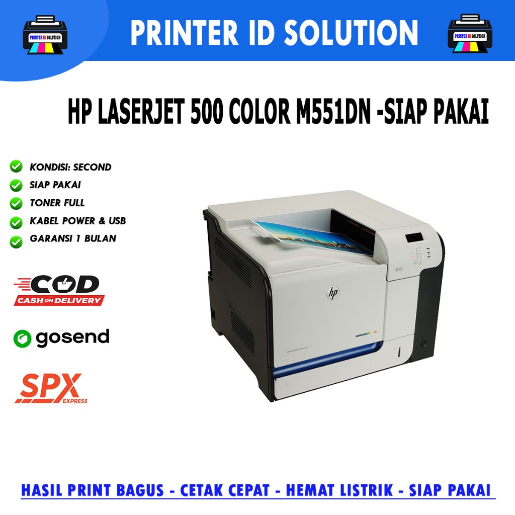 Printer HP color  LaserJet 500 M551dn Print A4 F4 warna