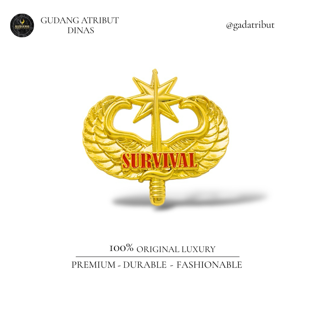100% LUXURY Brevet Survival TNI AU/Brevet Survival TNI AU/Brevet Luxury/Atribut Dinas/Atribut TNI AU