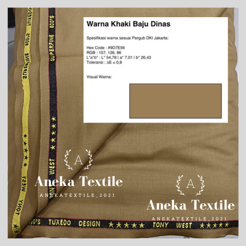 Kain Pemda Khaki Muda Terbaru2026/ Seragam Baru Setelan dinas PNS PDH SNI