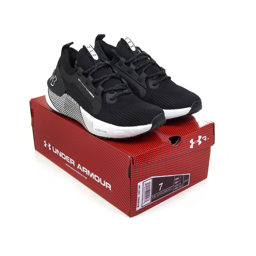 (SLKCK) Sepatu Sneakers Under Armour HOVR Phantom 3 SE Black White