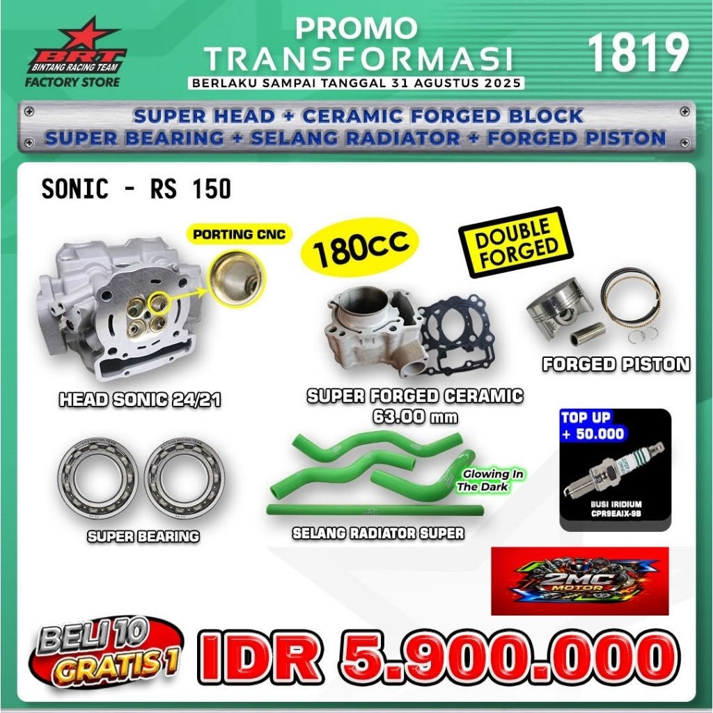 Super Head Sonic 180cc BRT - BINTANG RACING TEAM