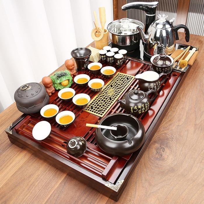 Chinese Tea Pot Set Fulll Set Elektrik Kungfu Tea Set Teapot Tray Set