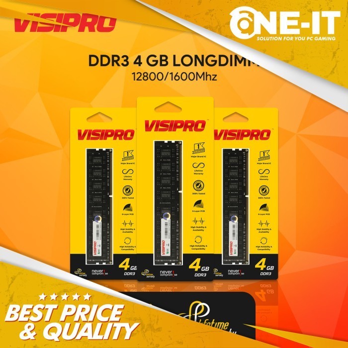 Memory LONGDIM RAM PC VISIPRO DDR3 8GB PC-12800 ( 2 X 4GB ) / 1600MHz LONGDIMM