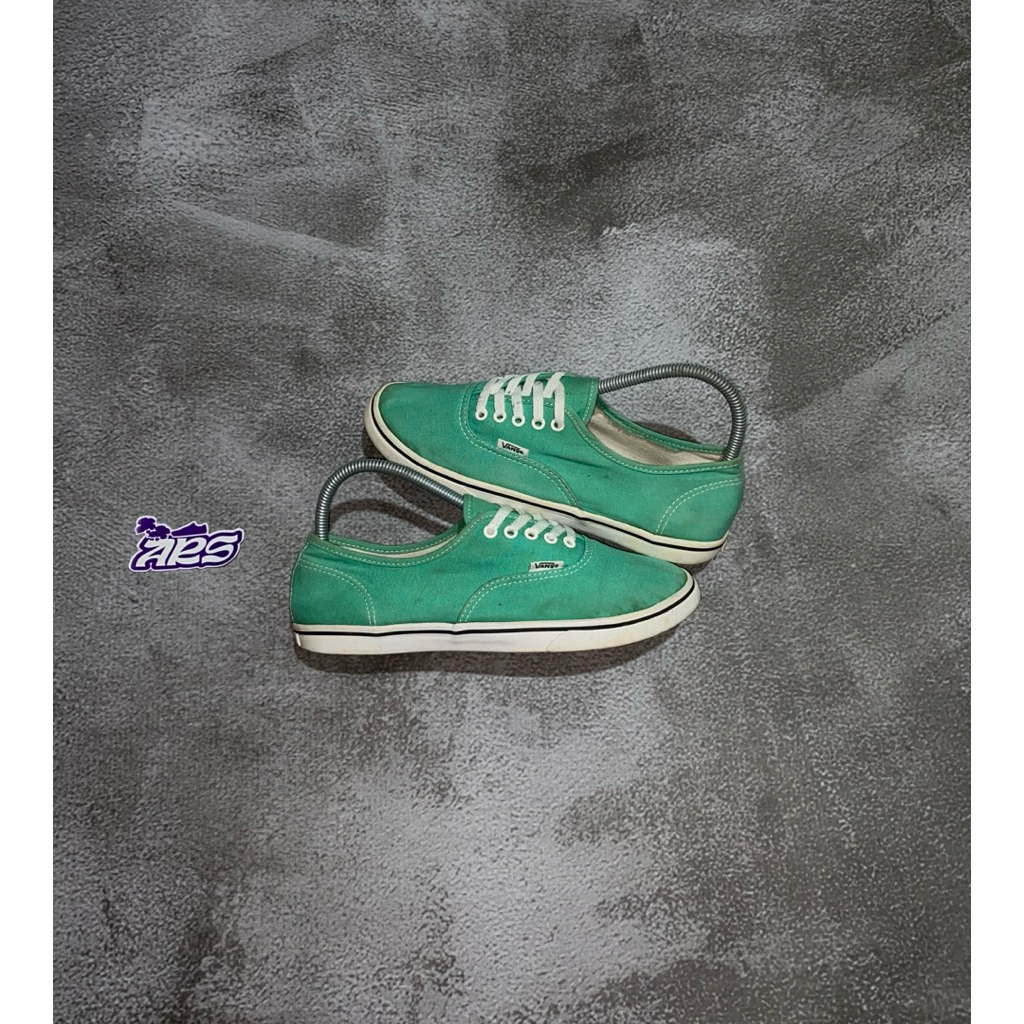 vans autentic low pro green white