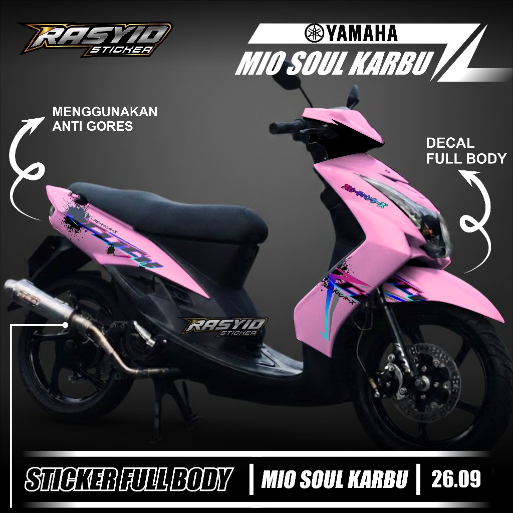 Terbaru Sticker Decal Full Body Motor Yamaha Mio Soul Karbu Tahun 2007 2008 2009 2010 2011 2012 Stic