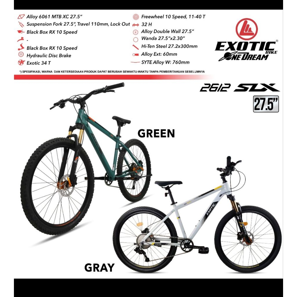 27,5 mtb exotic gigi 10 speed