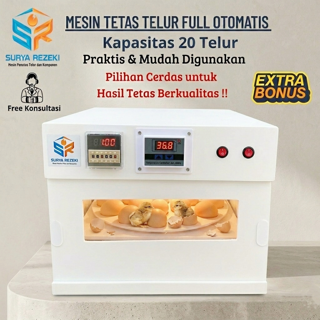 mesin tetas telur full otomatis kapasitas 20 telur