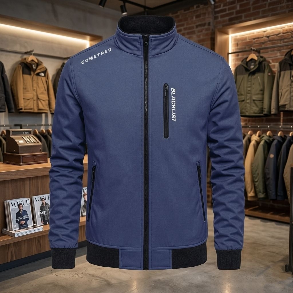 Jaket Blacklist Biru Navy Jaket Motor Anti Air Jaket Trendy Waterproof Jaket Taslan Parasut