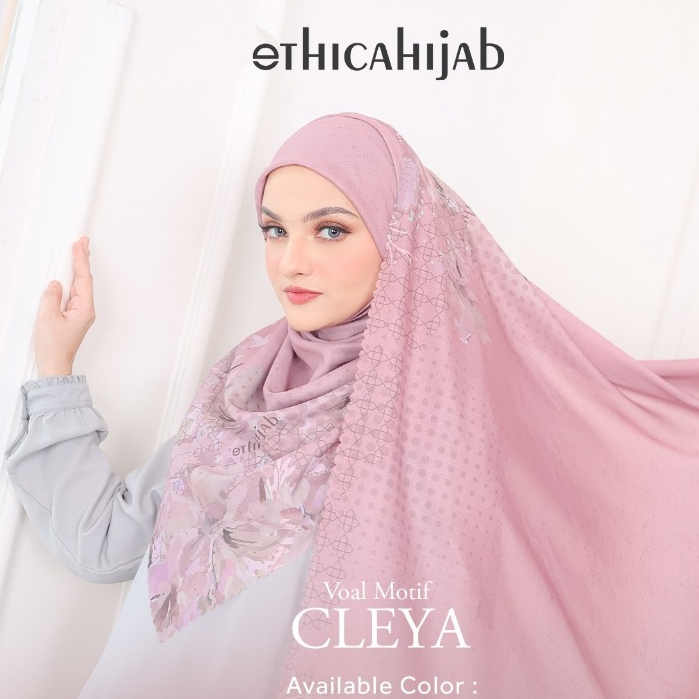 VOAL MOTIF CLEYA, WARNA PASTEL HIJAB MOTIF TERBARU BY ETHICA HIJAB (ETHICA MATARAM)