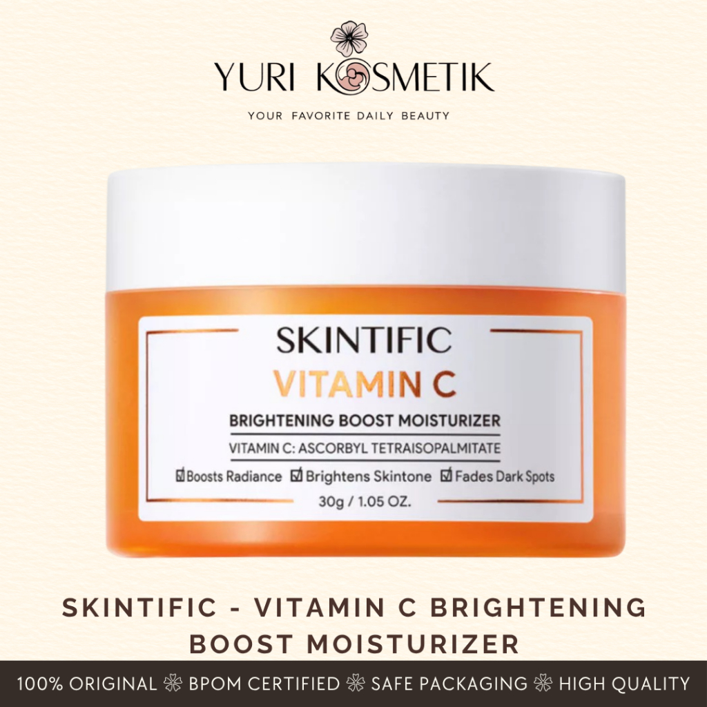 SKINTIFIC - Vitamin C Brightening Boost Moisturizer – Pelembap Wajah & Leher – Semua Jenis Kulit
