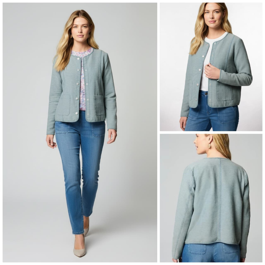 Jacket J.Jill Indigo Patch Pocket Jacket