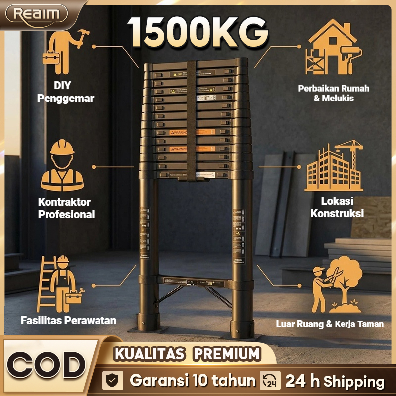 Tangga Lipat 6 meter Aluminium Tangga Teleskopik Aluminium Portabel Tangga Lipat 3 meter 4meter Tele