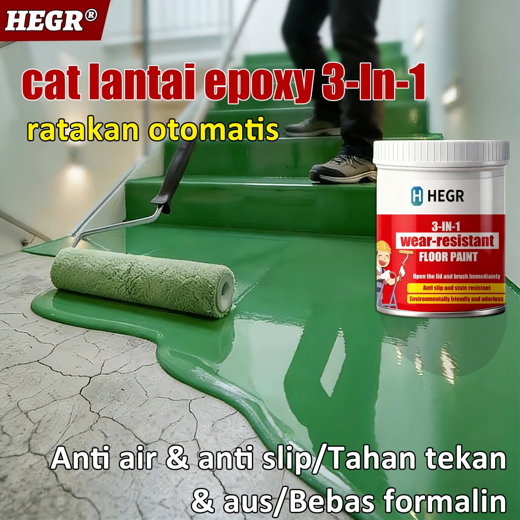 HEGR Cat Lantai Epoxy Self Flow 1kg cat lantai semen epoxy lantai rumah cat keramik lantai rumah cat