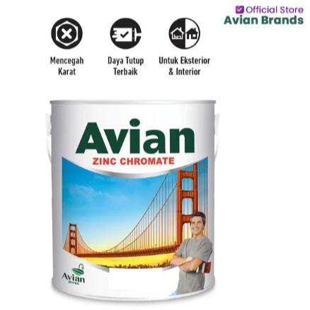 Cat Dasar Besi Avian Zinc Chromate 4 Kg Cat Meni Besi Anti Karat (Silver Grey 9720)