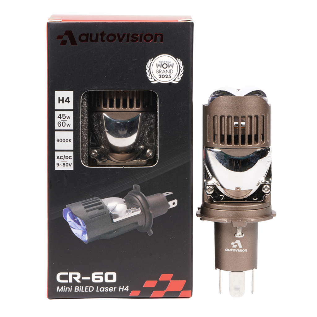 Lampu Mini BiLED Bi LED Autovision CR-60 Bohlam H4 Putih Projie Proji Lampu Mobil Motor