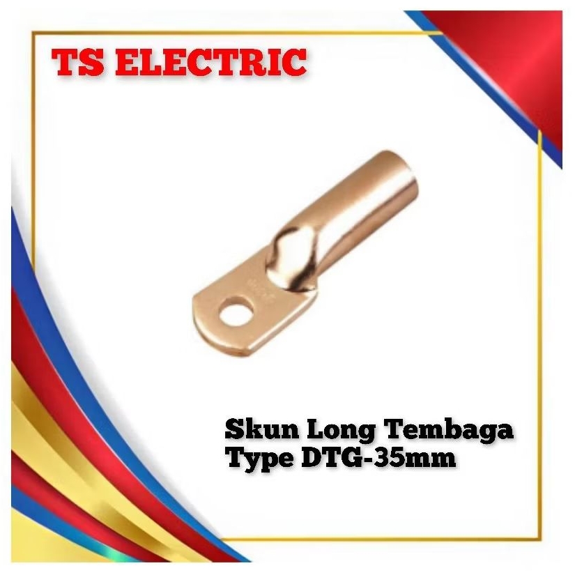 Skun Long DTG-35mm Tembaga / Cable Lug Sepatu Kabel 35 mm Tembaga