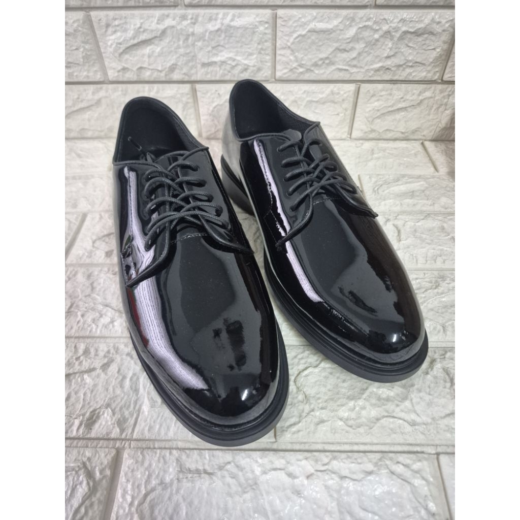 Sepatu Pria PDH PDL TNI Polri Satpam Kulit Asli Kilap Laarz