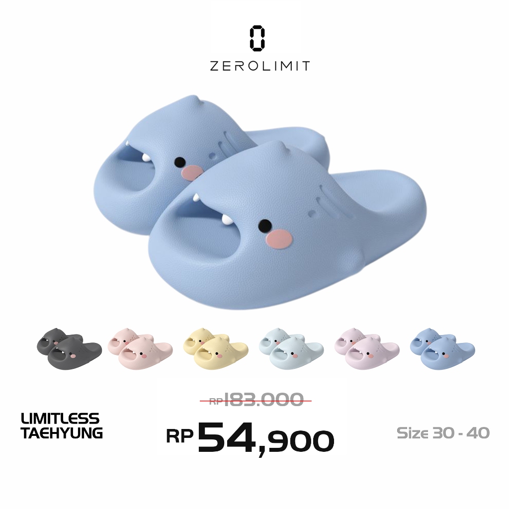 Zerolimit - Sendal Anak Shark Cewek Slip On Bahan Eva Phylon Sandal Selop Wanita Kekinian Size 31 - 