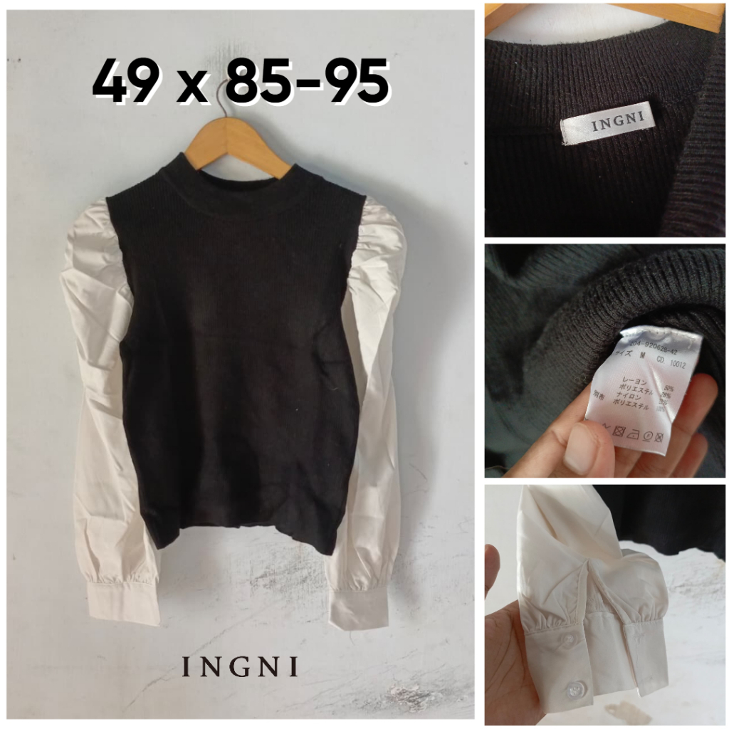 Sweater INGNI lidi Mix Katun Lengan Suze M Wanita Knit KL515