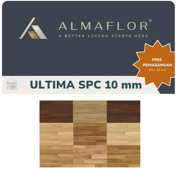 Lantai SPC ALMAFLOR 10 mm ULTIMA (Isi 1.91 m2)