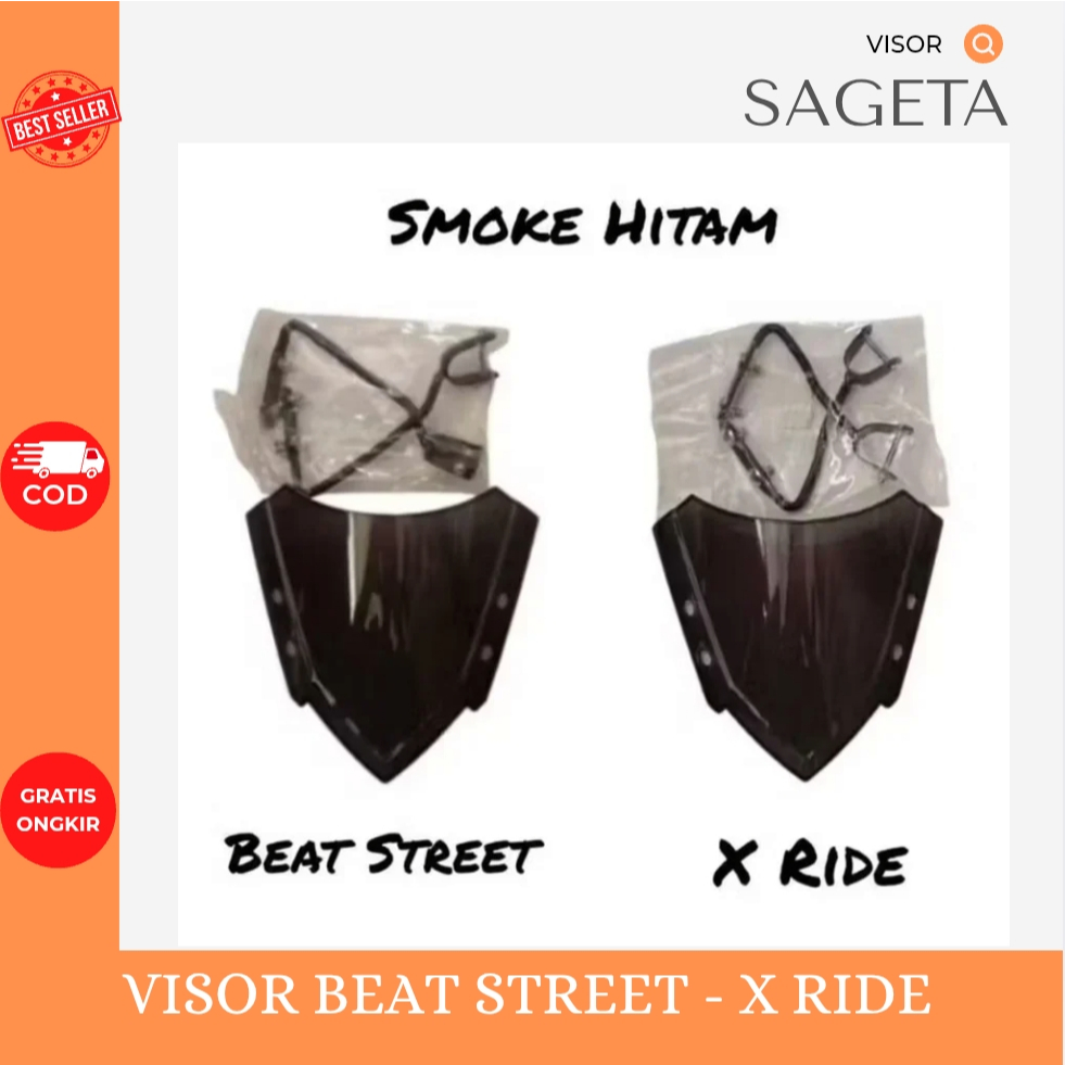 AKSESORIS VISOR WINDSHIELD HONDA BEAT STREET - ASESORIS VISOR X RIDE PLUS BRACKET ANTI PECAH - BREKE