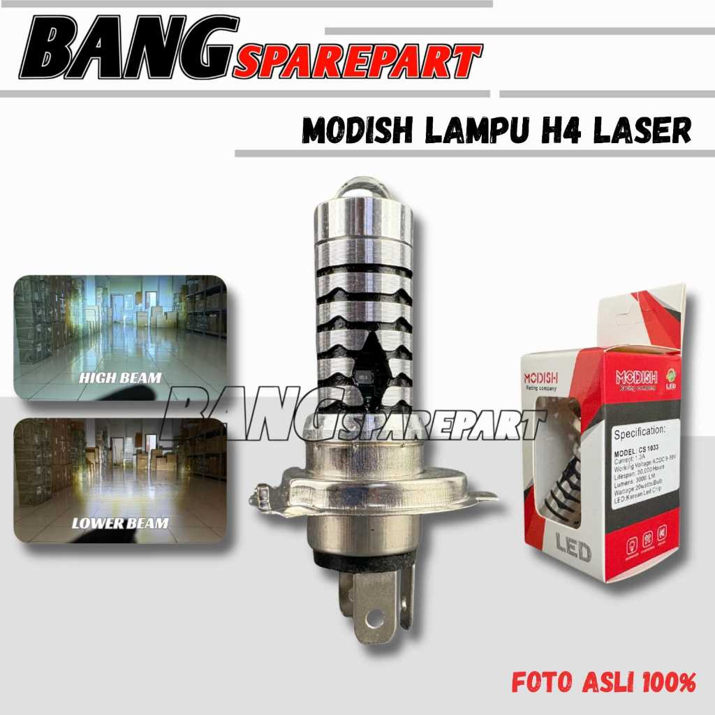 Lampu LED H4 Laser D2 Dua Warna Putih-Kuning Lampu Utama H4 Motor-Mobil
