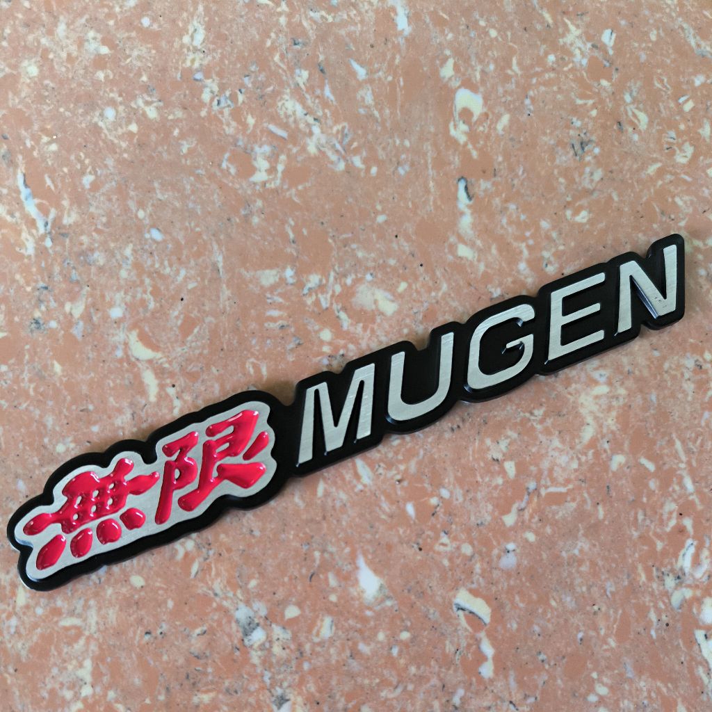 Emblem stiker sticker mobil honda jazz mobilio brio BR-V HR-V CR-V Mugen plat besi hitam merah unive