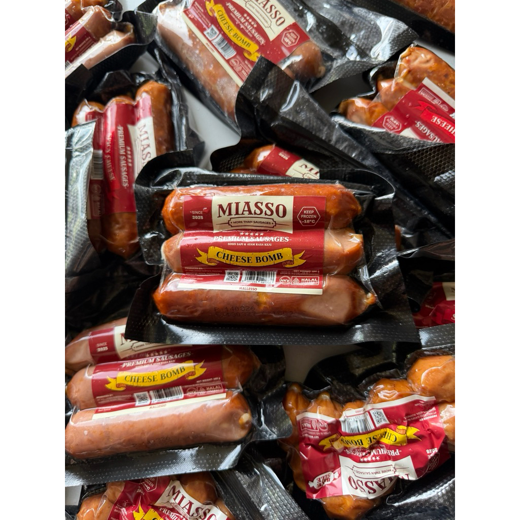 VIRALL  MIASSO Sosis Keju Lumerrr PREMIUM Isi 3 Pcs @190Gram