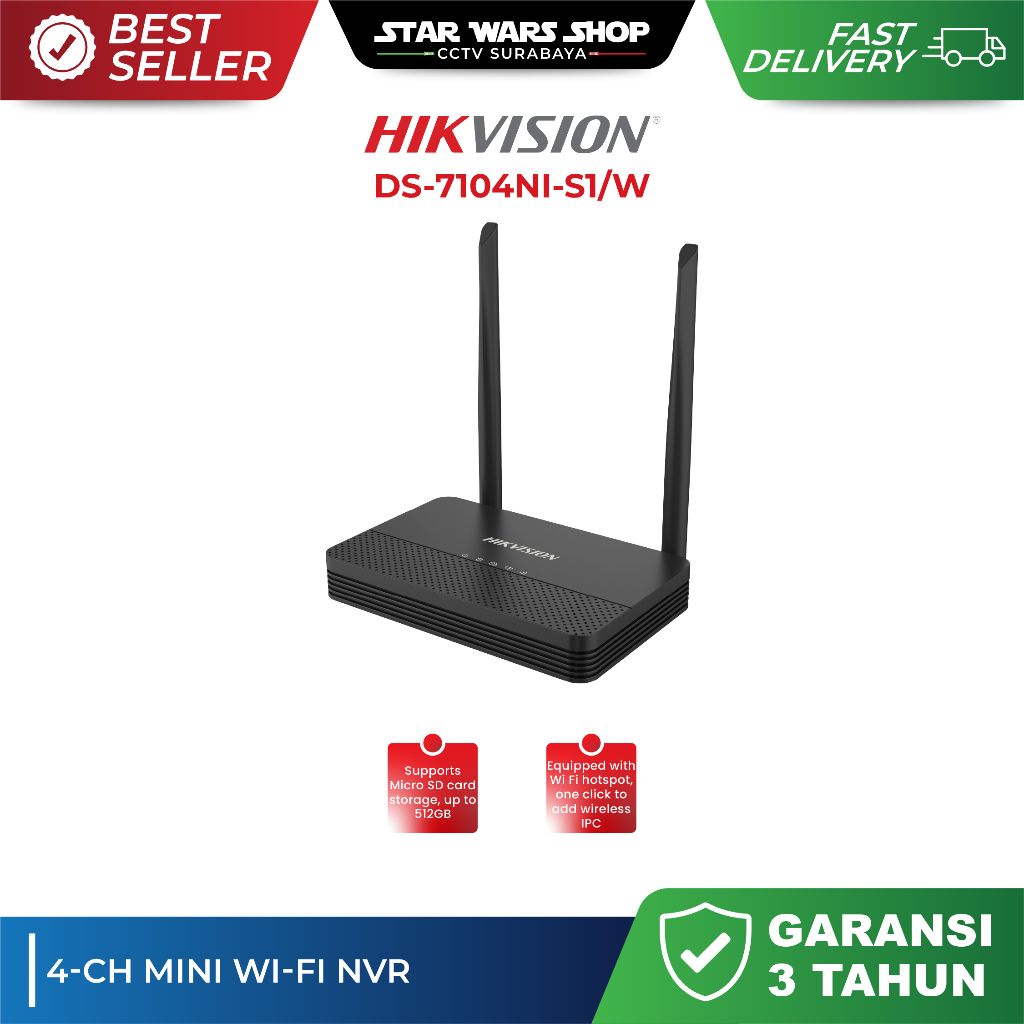 DS-7104NI-S1/W - HIKVISION NVR 4CH MINI WIFI