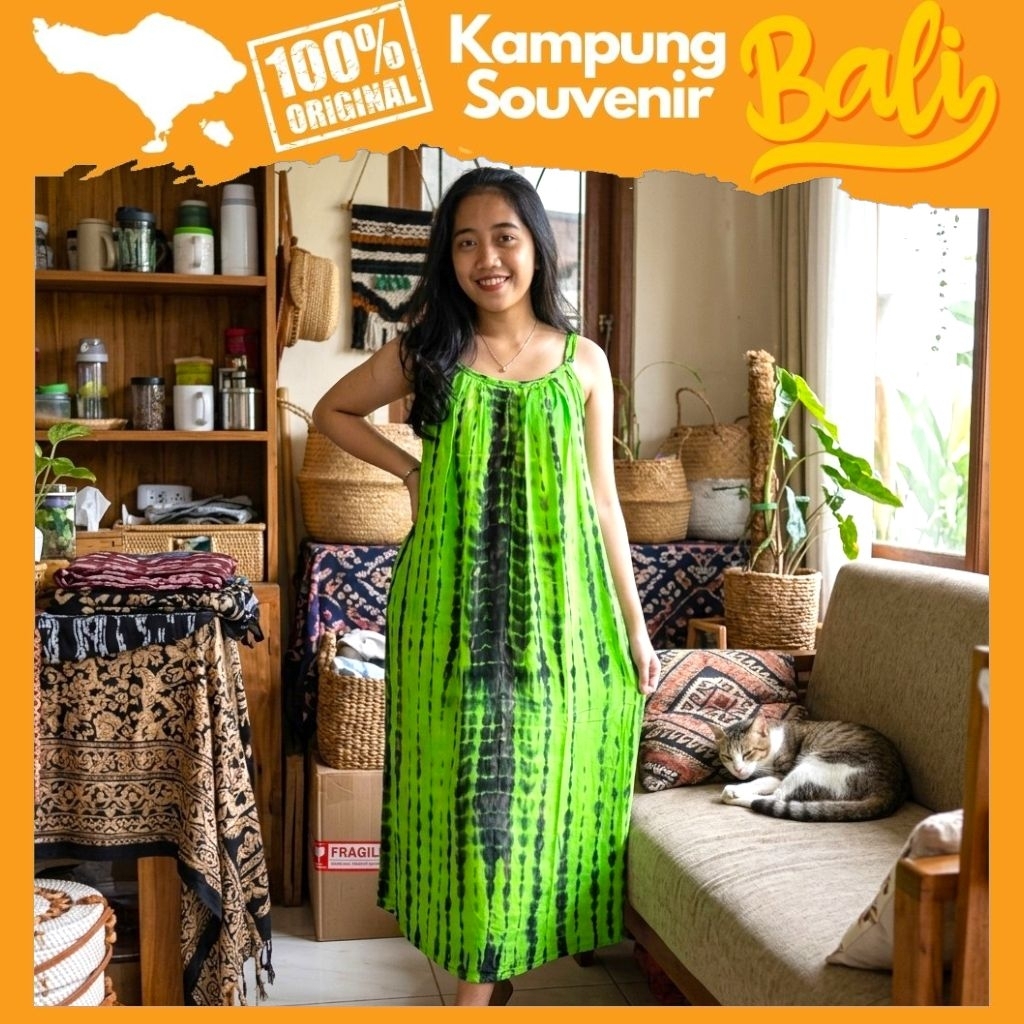Daster Lobek Panjang Lilit TIE DYE Rayon Adem Baju Tidur Wanita Oleh Oleh Khas Bali Kampung Souvenir