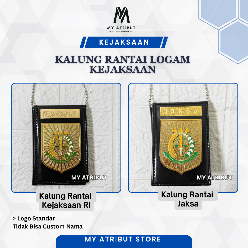 Kalung Rantai Logam Logo Kejaksaan Jaksa