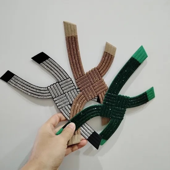 Grosir Upper Sandal Wanita - Bahan Muka Sandal Pesta Permata Payet